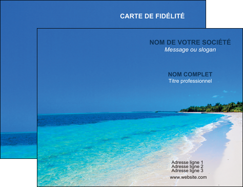 imprimer carte de visite sejours plage mer sable blanc MIDBE37582