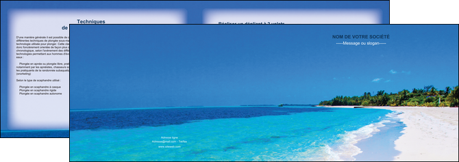 modele depliant 2 volets  4 pages  sejours plage mer sable blanc MIDBE37592
