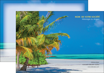 creer modele en ligne flyers paysage plage cocotier sable MIDBE37720
