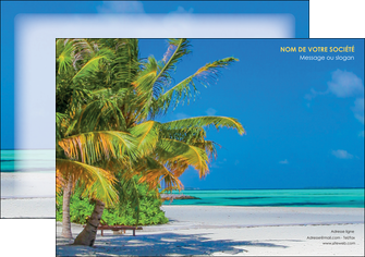 imprimer affiche paysage plage cocotier sable MIDBE37732