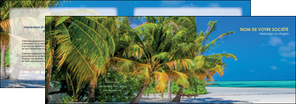 faire modele a imprimer depliant 2 volets  4 pages  paysage plage cocotier sable MIDBE37734