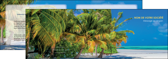 creation graphique en ligne depliant 2 volets  4 pages  paysage plage cocotier sable MIDBE37736