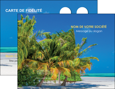 imprimer carte de visite paysage plage cocotier sable MIDBE37744