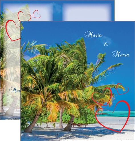 maquette en ligne a personnaliser depliant 2 volets  4 pages  plage cocotier mer MLIG37746