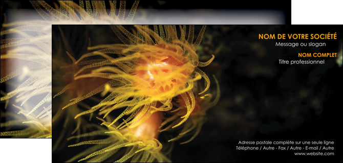 impression carte de correspondance animal meduse fond de mer plongee MIDBE37804
