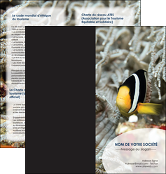 creation graphique en ligne depliant 2 volets  4 pages  animal poisson plongee nature MIDBE37902
