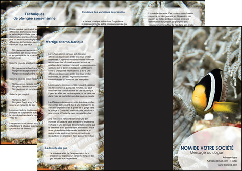 personnaliser maquette depliant 3 volets  6 pages  animal poisson plongee nature MIDBE37932