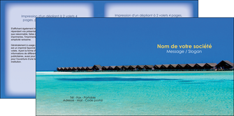 exemple depliant 2 volets  4 pages  sejours plage bungalow mer MIDBE38028