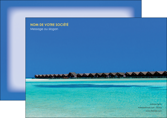 personnaliser maquette affiche sejours plage bungalow mer MIDBE38034