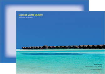maquette en ligne a personnaliser affiche sejours plage bungalow mer MIDBE38040