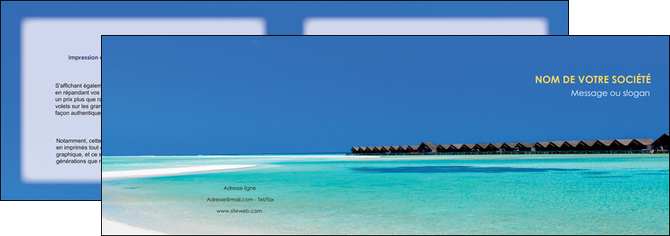personnaliser maquette depliant 2 volets  4 pages  sejours plage bungalow mer MIDBE38046
