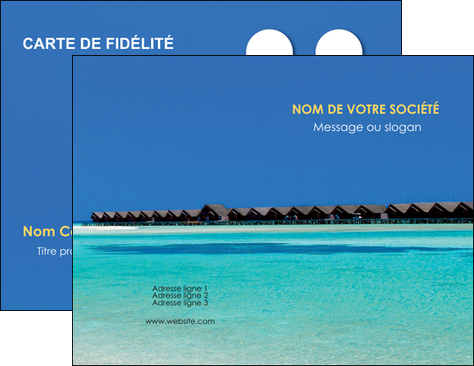 creer modele en ligne carte de visite sejours plage bungalow mer MIDBE38054