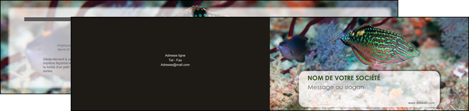maquette en ligne a personnaliser depliant 2 volets  4 pages  plongee  poisson plongee nature MIDBE38158