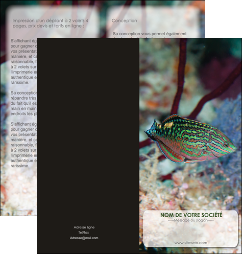 cree depliant 2 volets  4 pages  plongee  poisson plongee nature MIDBE38170