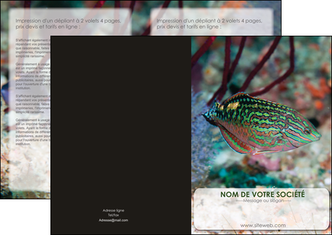 modele depliant 2 volets  4 pages  plongee  poisson plongee nature MIDBE38180