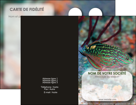 cree carte de visite plongee  poisson plongee nature MIDBE38182