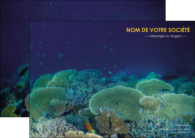 creer modele en ligne flyers chasse et peche algues vertes poissons animal MIDBE38332