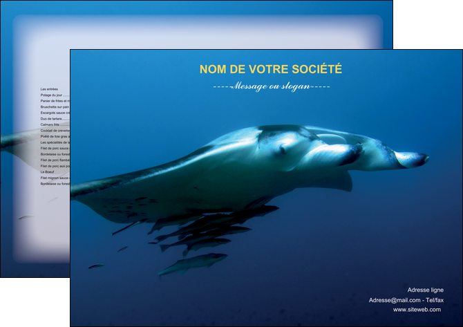 personnaliser modele de set de table animal poissons animal plongee MIDBE38822