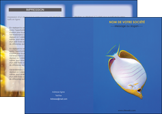 maquette en ligne a personnaliser depliant 2 volets  4 pages  poisson et crustace poissons mer ocean MIDLU38880