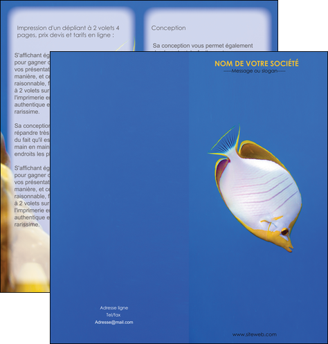 creation graphique en ligne depliant 2 volets  4 pages  poisson et crustace poissons mer ocean MIDLU38882