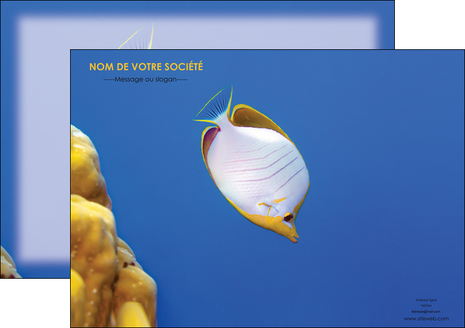modele en ligne affiche poisson et crustace poissons mer ocean MIDLU38888