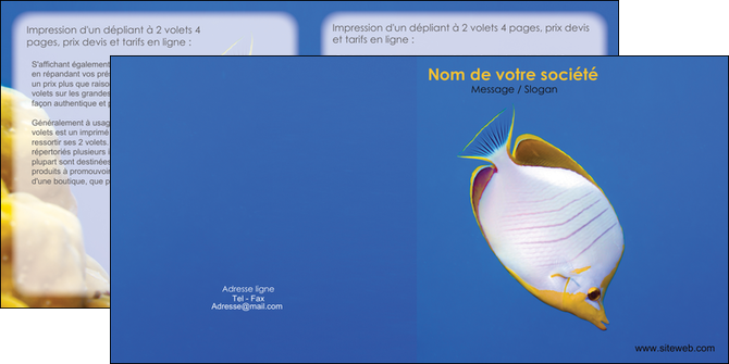 modele depliant 2 volets  4 pages  poisson et crustace poissons mer ocean MIDLU38896