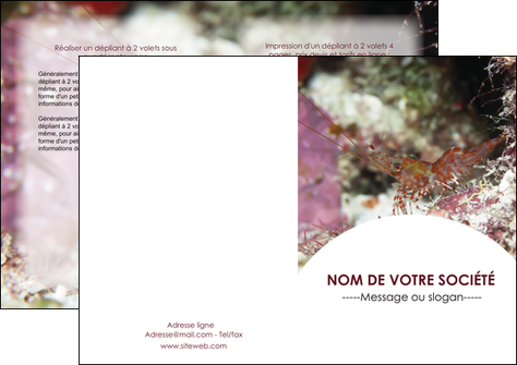 exemple depliant 2 volets  4 pages  poisson et crustace crevette crustace animal MIDLU39016