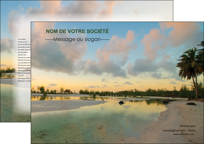 exemple set de table tourisme  plage bord de mer arbre MIDBE39292