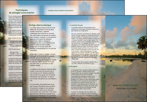 personnaliser maquette depliant 3 volets  6 pages  tourisme  plage bord de mer arbre MIDBE39294