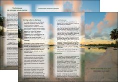 personnaliser maquette depliant 3 volets  6 pages  tourisme  plage bord de mer arbre MIDBE39294