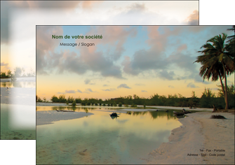 impression flyers tourisme  plage bord de mer arbre MIDBE39298