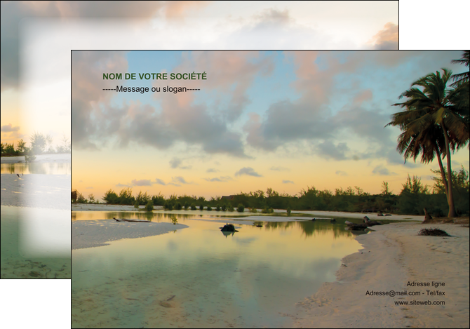 modele en ligne affiche tourisme  plage bord de mer arbre MIDBE39300