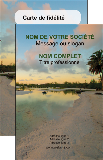 creation graphique en ligne carte de visite tourisme  plage bord de mer arbre MIDBE39312