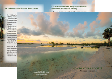 imprimer depliant 2 volets  4 pages  tourisme  plage bord de mer arbre MIDBE39316