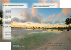 personnaliser maquette depliant 2 volets  4 pages  tourisme  plage bord de mer arbre MIDBE39322