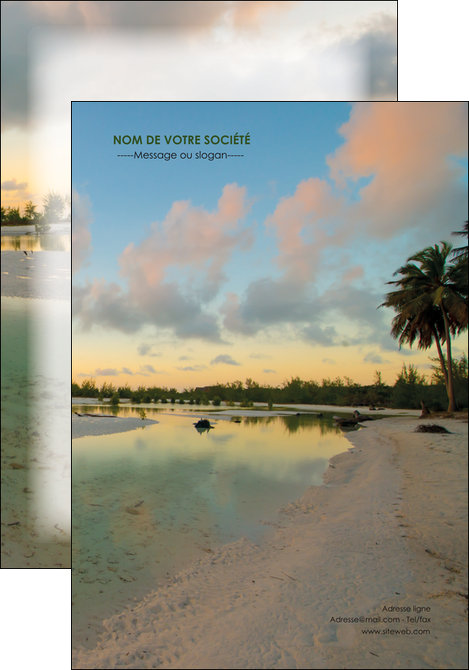 imprimerie affiche tourisme  plage bord de mer arbre MIDBE39324