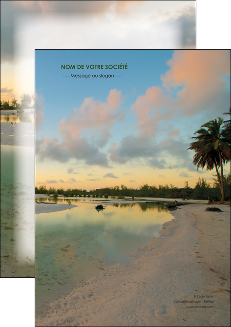 imprimerie affiche tourisme  plage bord de mer arbre MIDBE39326