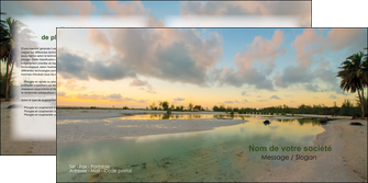 creer modele en ligne depliant 2 volets  4 pages  tourisme  plage bord de mer arbre MIDBE39330