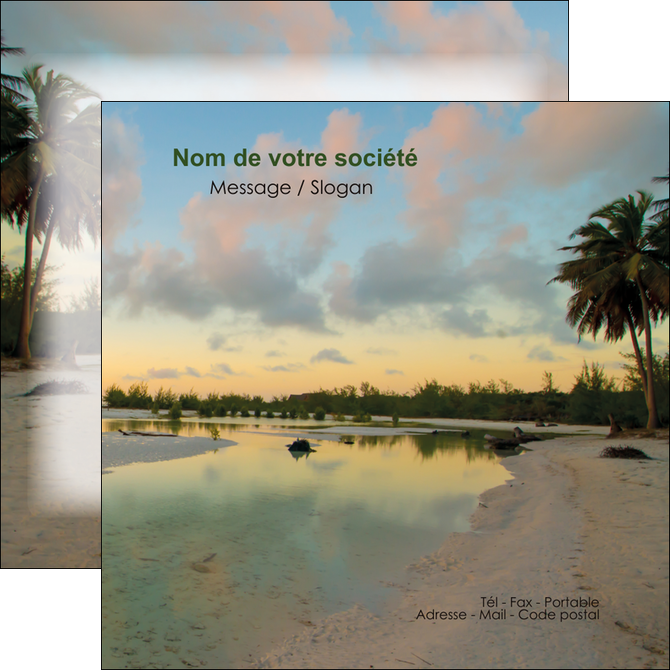 imprimer flyers tourisme  plage bord de mer arbre MIDBE39332