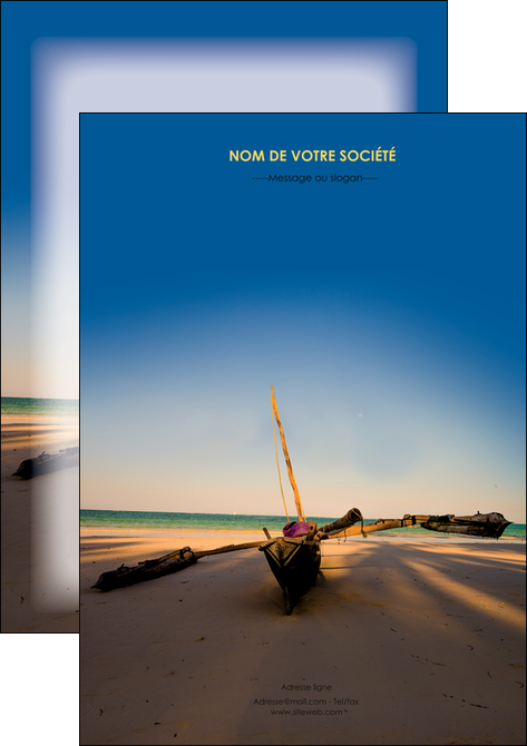 faire modele a imprimer affiche paysage pirogue plage mer MIDBE39352