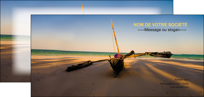 modele en ligne flyers paysage pirogue plage mer MIDBE39368