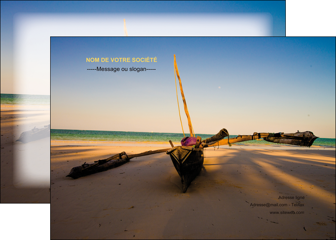 faire affiche paysage pirogue plage mer MIDBE39370