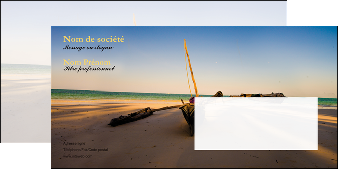 personnaliser modele de enveloppe paysage pirogue plage mer MIDBE39378