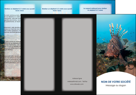 realiser depliant 3 volets  6 pages  animal poissons animal bleu MIDLU39572