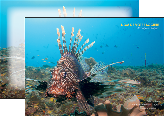 personnaliser maquette affiche animal poissons animal bleu MIDLU39580