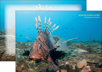 creation graphique en ligne affiche animal poissons animal bleu MIDLU39582