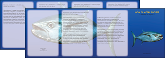 faire depliant 4 volets  8 pages  animal poissons animal bleu MLIG39618