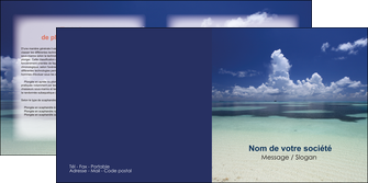 maquette en ligne a personnaliser depliant 2 volets  4 pages  ciel bleu plage MID39646