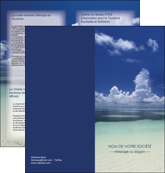 modele depliant 2 volets  4 pages  ciel bleu plage MID39652