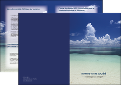modele en ligne depliant 2 volets  4 pages  ciel bleu plage MID39654